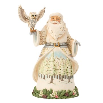 Jim Shore Wdlnd Santa with Owl Figurine