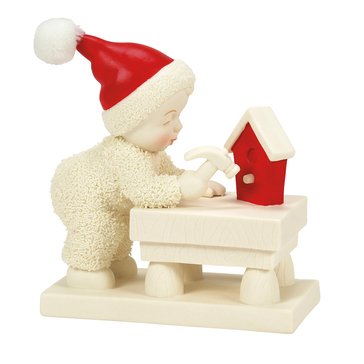Snowbabies Building A Birdhouse