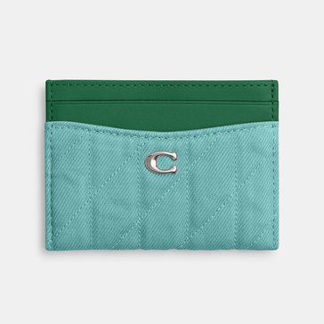 COACH Quilted Dyed Colored Denim Essential Card Case