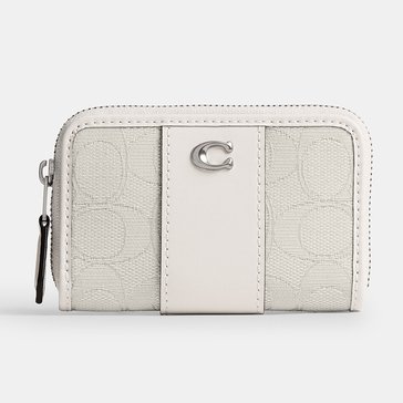 Signature Jacquard Essential Small Zip Around Card Case