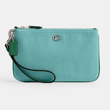 COACH Colored Dyed Denim Small Wristlet