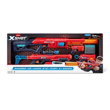 XShot Excel Combo Pack Ranger X8 Hawkeye Fury 4 Micro Blaster