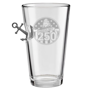 Benshot Navy 250th Birthday Anchor Pint Glass