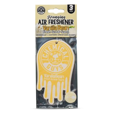 Chemical Guys Vanilla Bean Hanging Air Freshener, 3-Pack