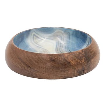 Bloomingville Enameled Acacia Wood Bowl