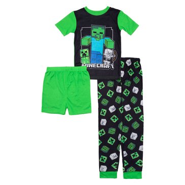 Minecraft Big Boys' Fright Night Pajama Set, 3-Piece