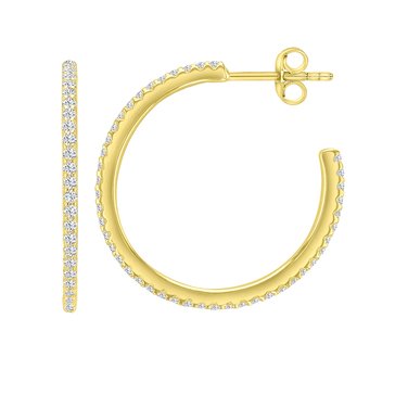 Lulea Thin CZ Hoop Earring