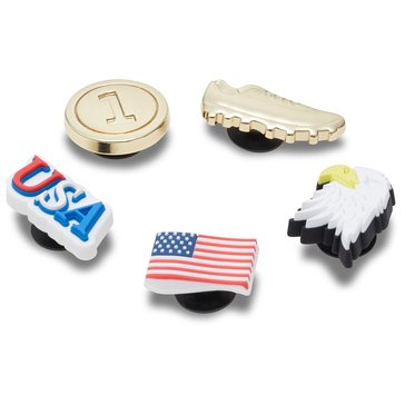 Crocs Team USA Jibbitz, 5 Pack
