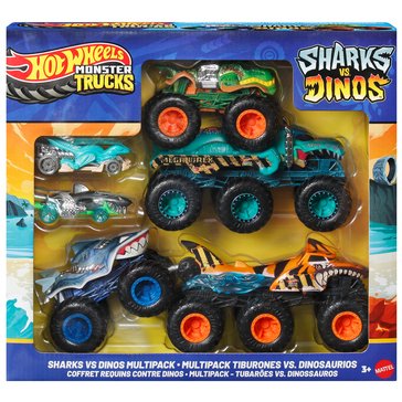 Hot Wheels Monster Trucks Sharks VS Dinos Playset