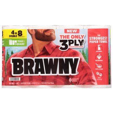 Brawny Tear-A-Square 3-Ply Double Roll Paper Towels