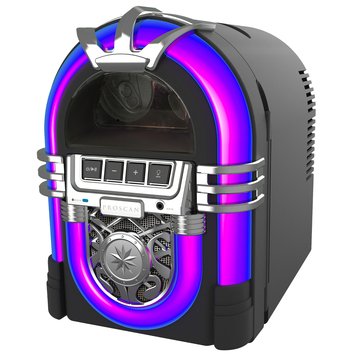 Proscan 6 Can Mini Personal Fridge With Built In Portable Speaker