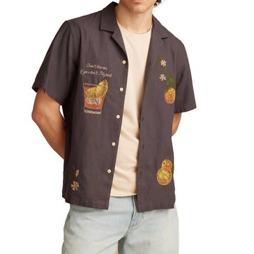 Lucky Brand Men's Vice Camp Collar Short Sleeve Shirt
