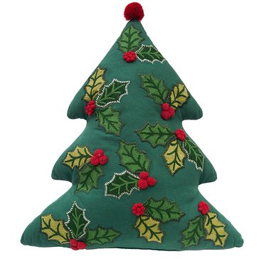 CF Home Holly Christmas Tree Shaped Pillow