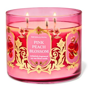 Bath & Body Works Pink Peach Blossom 3-Wick Candle
