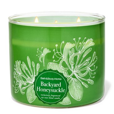 Bath & Body Works Backyard Honeysuckle 3-Wick Candle
