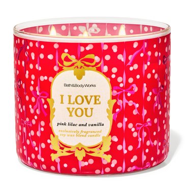Bath & Body Works Pink Lilac and Vanilla 3-Wick Candle