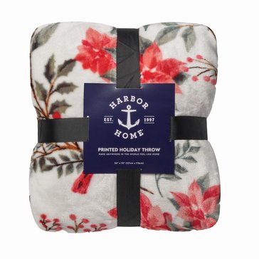 Harbor Home Cardinal Floral Blanket