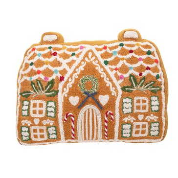 Ganz Embroidered Gingerbread House Pillow