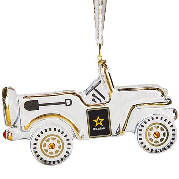 Glass Baron Army Jeep Ornament