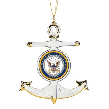 Glass Baron Navy Anchor Ornament