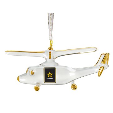 Glass Baron Army Helicopter Ornament