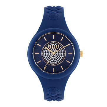 Versus Versace Women's Fire Island Crystal Dial Silicone Strap Watch
