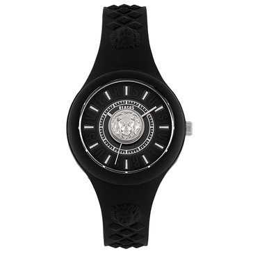 Versus Versace Women's Fire Island 3D Lions Head Silicone Strap Watch
