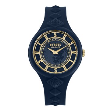 Versus Versace Women's Fire Island Lions Head Logo Silicone Strap Watch