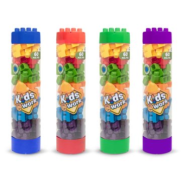 Kids Work 60-Piece Building Blocks Tube