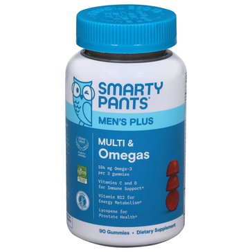 SmartyPants Mens Plus Multi and Omegas Gummies, 90-Count