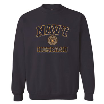Navy Pride Navy Husband Men's Fleece Crew