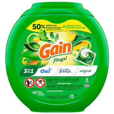 Gain Flings Laundry Detergent Pods, Original