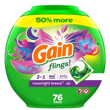 Gain Flings Laundry Detergent Pods, Moonlight Breeze