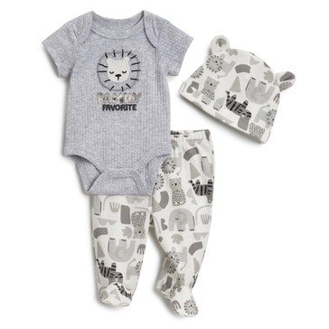 Wanderling Baby Boys' Footed Pant Set with Hat, 3-Piece
