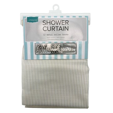 Homewear 13-Piece Linens Stripe Dots Shower Curtain Set