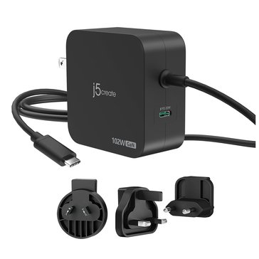 j5create International 102W GaN USB-C 2-Port Charger