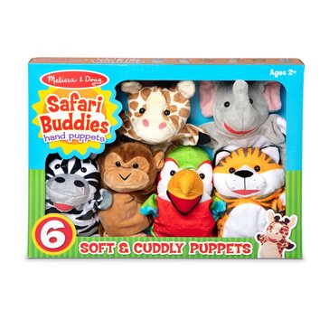 Melissa And Doug Safari Buddies 6-Piece Hand Puppets Set