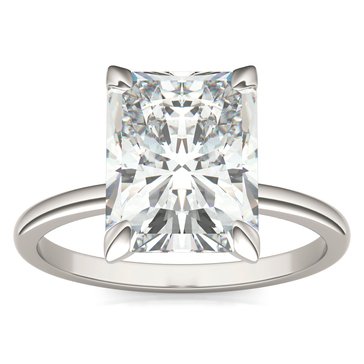 Charles & Colvard Forever Bright 3 9/10 cttw Moissanite Basket Radiant Solitaire Engagement Ring