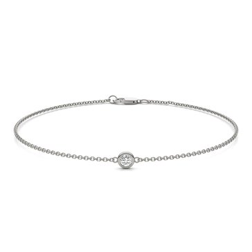 Charles & Colvard Forever Bright 1/10 cttw Moissanite One Stone Station Chain Bracelet