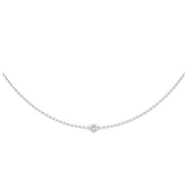 Charles & Colvard Forever Bright 1/10 cttw Moissanite One Stone Station Chain Necklace