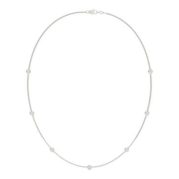 Charles & Colvard Forever Bright 7/10 cttw Moissanite Seven Stone Station Chain Necklace