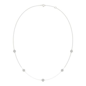 Charles & Colvard Forever Bright 1/2 cttw Moissanite Five Pave Floral Station Chain Necklace