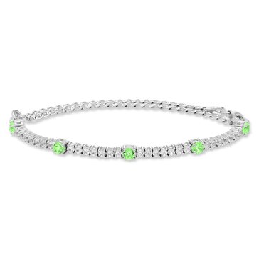 Peridot and White Sapphire Adjustable Bracelet