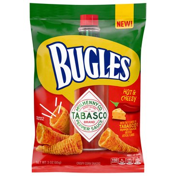 Bugles Tabasco Crispy Corn Snacks, 3oz