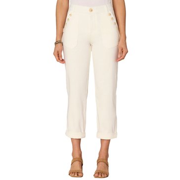 Democracy Women's AB Solution High Rise Buttoned Patch Pocket Roll Cuff Pants