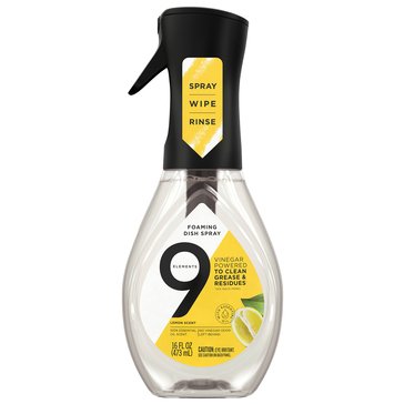 9 Elements Foaming Dish Spray, Dish Soap, Lemon Scent