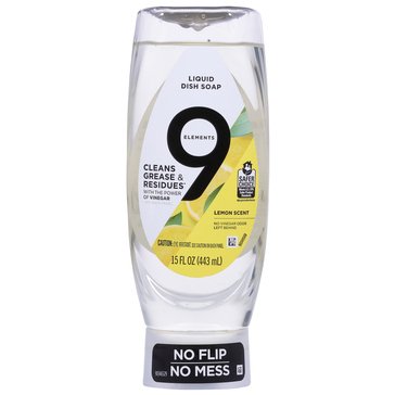 9 Elements EZ Squeeze Dish Soap, Lemon Scent
