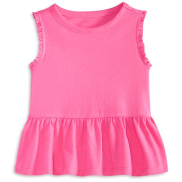 Wanderling Baby Girls' Solid Ruffle Tank