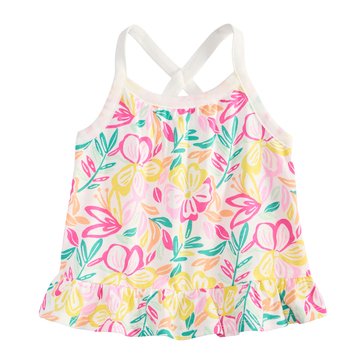 Wanderling Baby Girls' Modern Tropical Peplum Tank