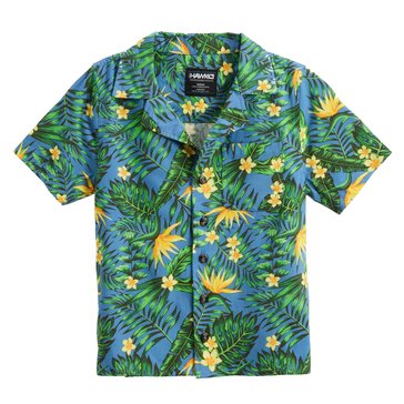 Tony Hawk Big Boys' Tropical Print Button Up Shirt